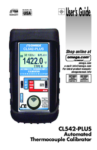 Thumbnail of document Manual - CL542-Plus 13 Thermocouple Types and Millivolt Calibrator